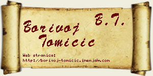 Borivoj Tomičić vizit kartica
